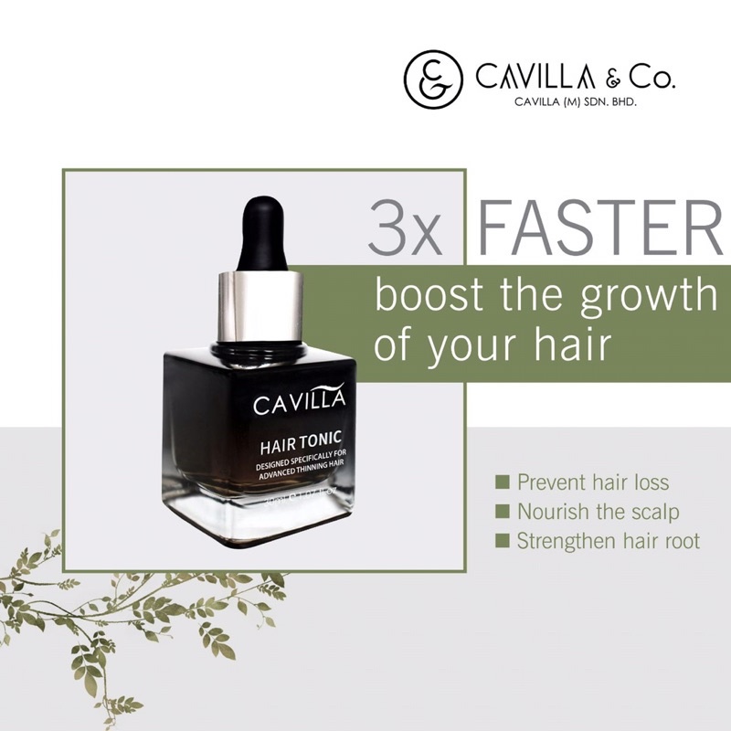 CAVILLA HAIR TONIC PENUMBUH RAMBUT CEPAT ALAMI (100% ORIGINAL)