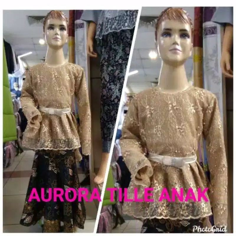 REAL PICT SETELAN KEBAYA ANAK TULLE/KEBAYA MODERN/AURORA ANAK /AURORA BRUKAT