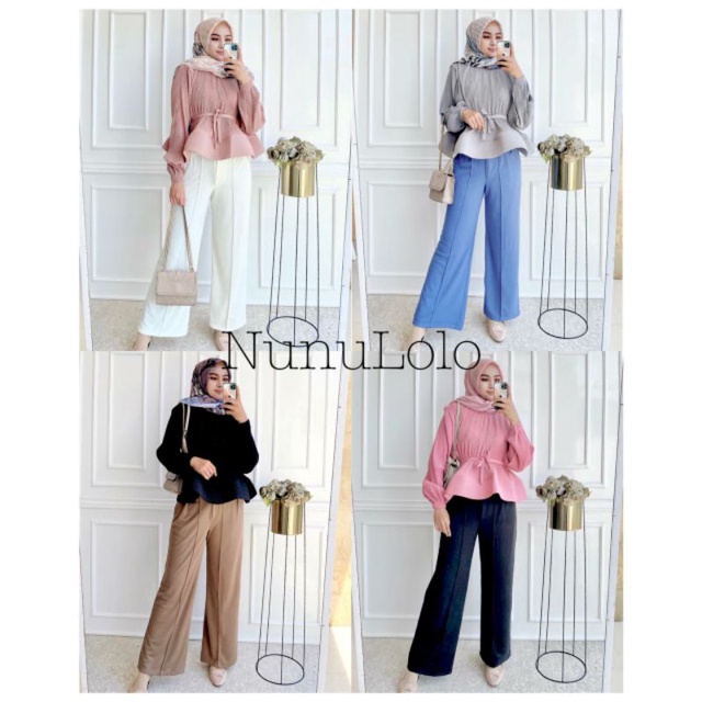 amelia set by nunulolo setelan atasan kulot ootd hijab