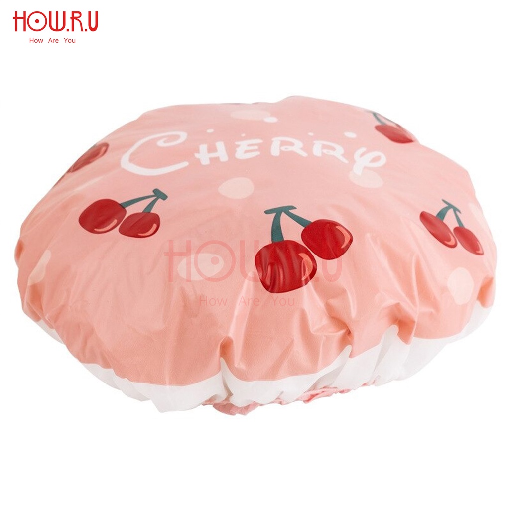 HOW.R.U | [Ready 12 Motif] Shower Cap / Topi Mandi Lucu Tebal Waterproof dan Reusable Untuk Dewasa Anak-anak HOW.R.U