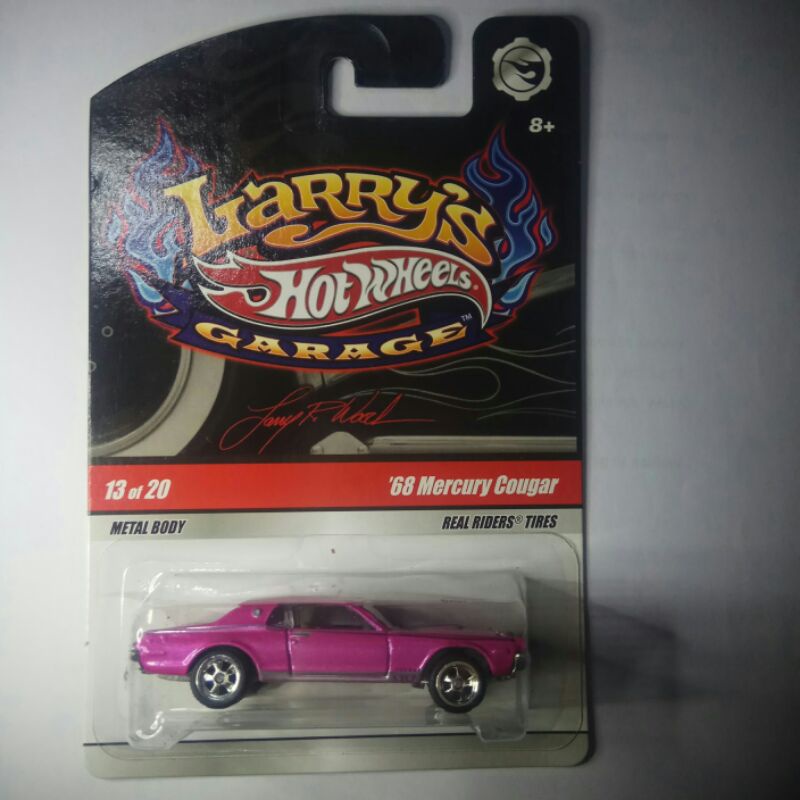 Hot Wheels Mercury Cougar Larry' Garage Metaflake Pink Sign Base