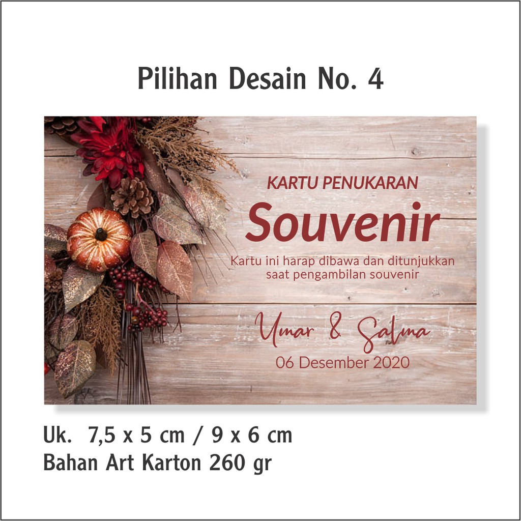 KARTU PENUKARAN SOUVENIR / KUPON PENUKARAN SOUVENIR