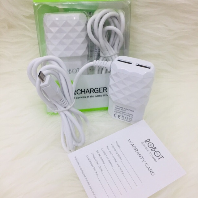 Charger ROBOT RT-K5 RT-K7 Dual 2 USB 2.1A 1A RTK5 RTK7 ORIGINAL WOOK