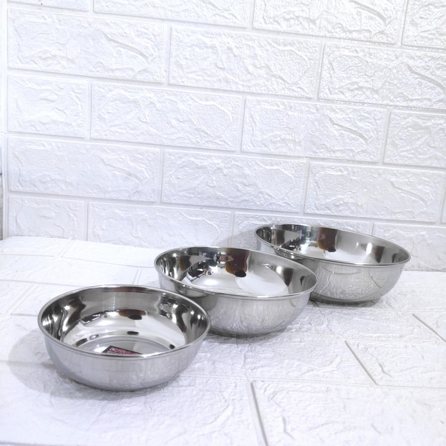 ROSH PRIYA BOWL Mangkok Stainless Ceper Kukus Pet Food 10 12 15,5 18,5 cm