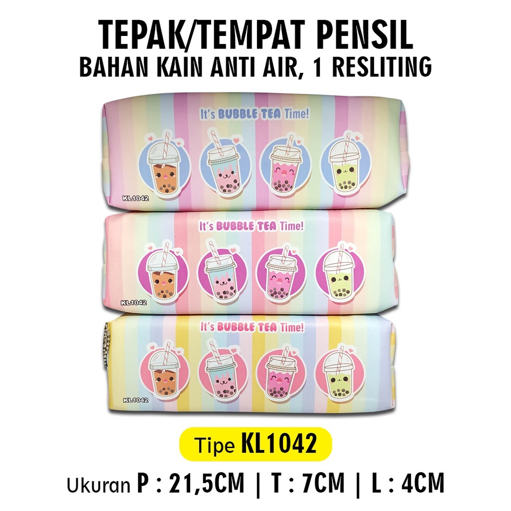 

LJK SHOP - KOTAK PENSIL RESETING / KOTAK PENSIL POUCH / MOTIF BOBA TEA KL1042