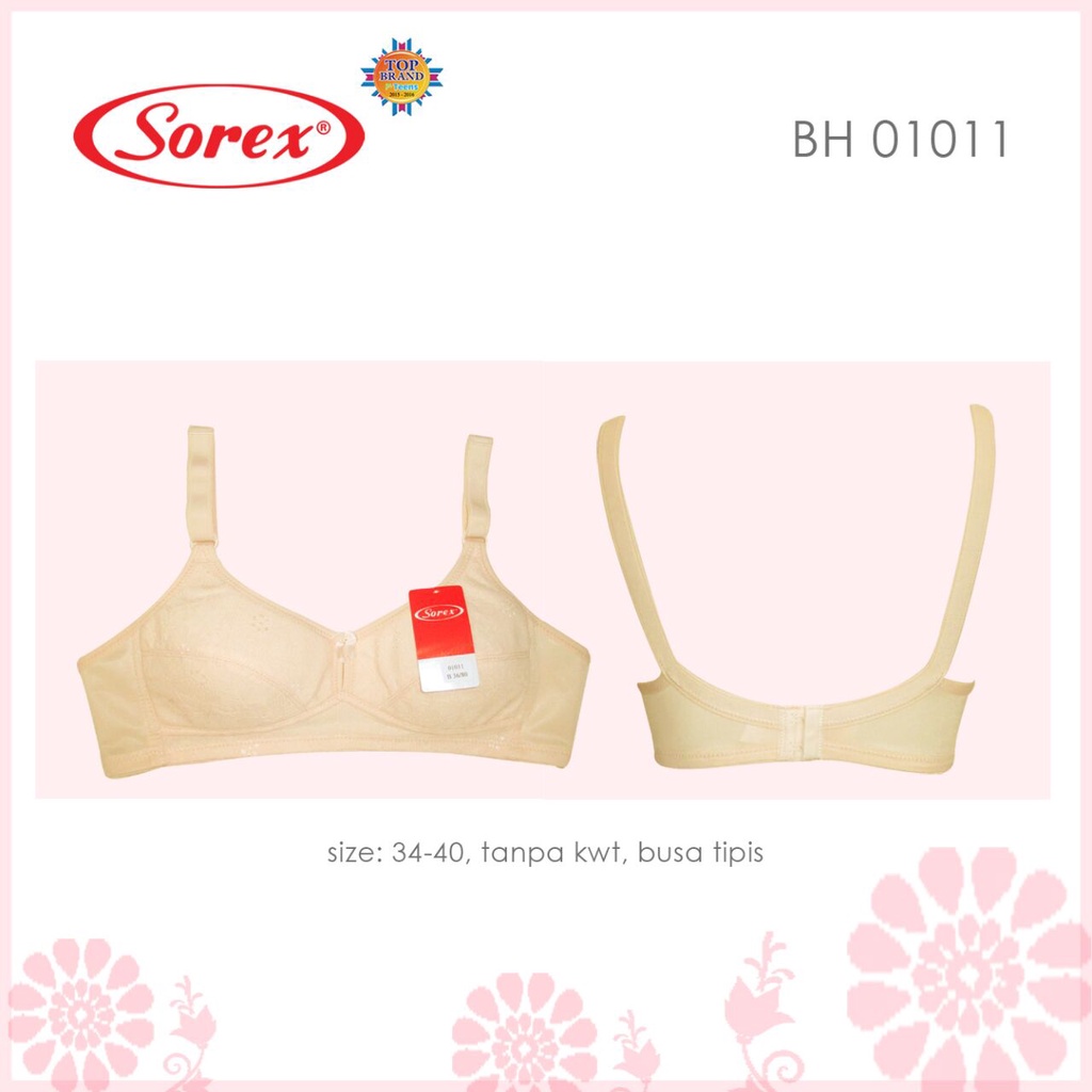 Bh Bra Sorex 01011 (Cup Sedang) Brokat | Bra Tanpa Busa Tanpa Kawat |jc