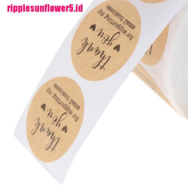 500pcs / roll Stiker Kertas Bulat Tulisan Thank You