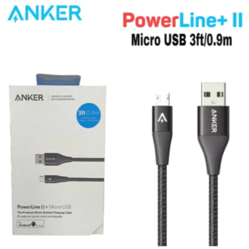 Kabel Data ANKER Cable Nylon Micro USB Powerline+ II 3ft
