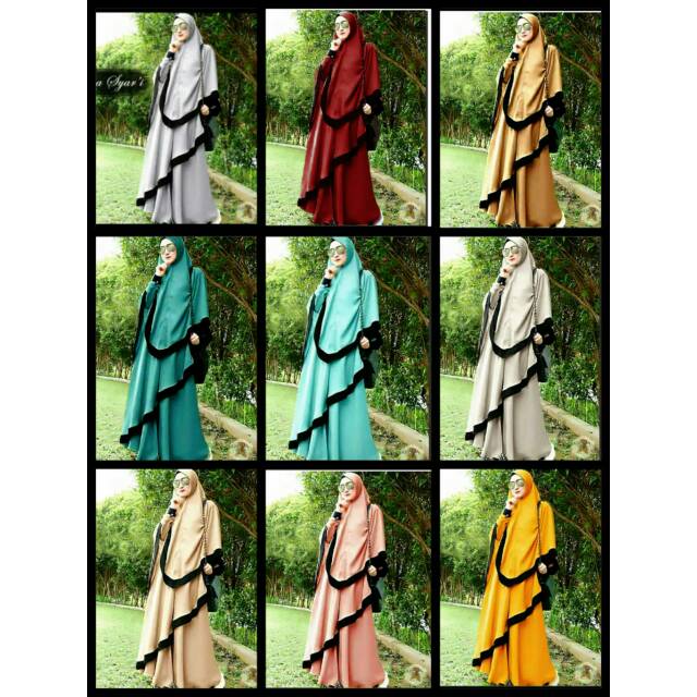 Seragam pengajian Gamis set khimar nindya syar i