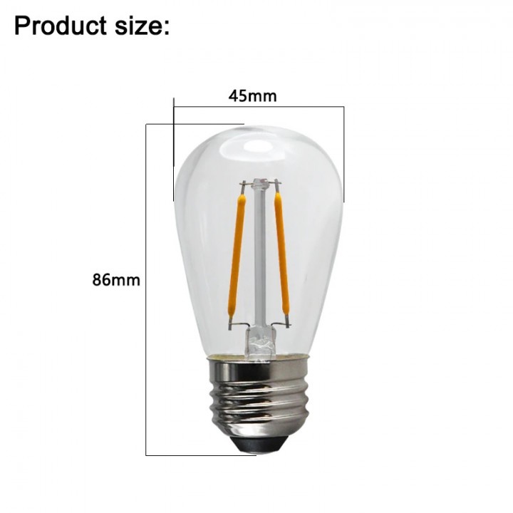 123 LED Filament Bulb 2W S14 E27 6500K - Lampu Pijar Dekorasi