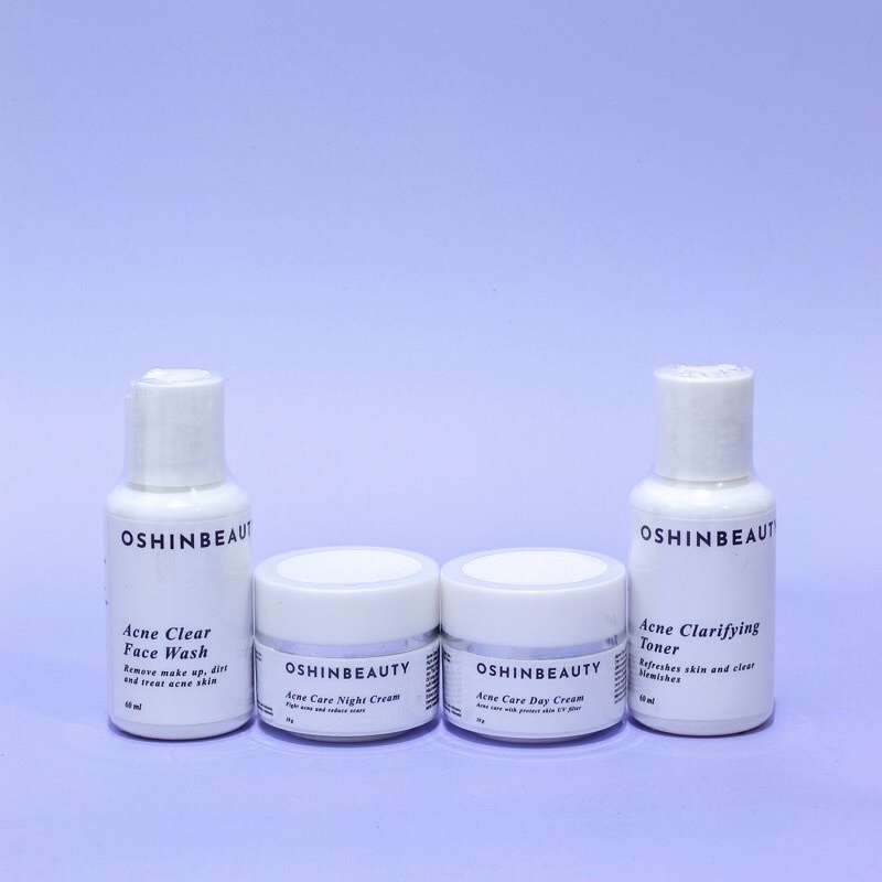 (OSHINBEAUTY) Paket Skincare Glow dan Acne Series Complete BPOM [Free Gift/Bonus]-Basic Acne