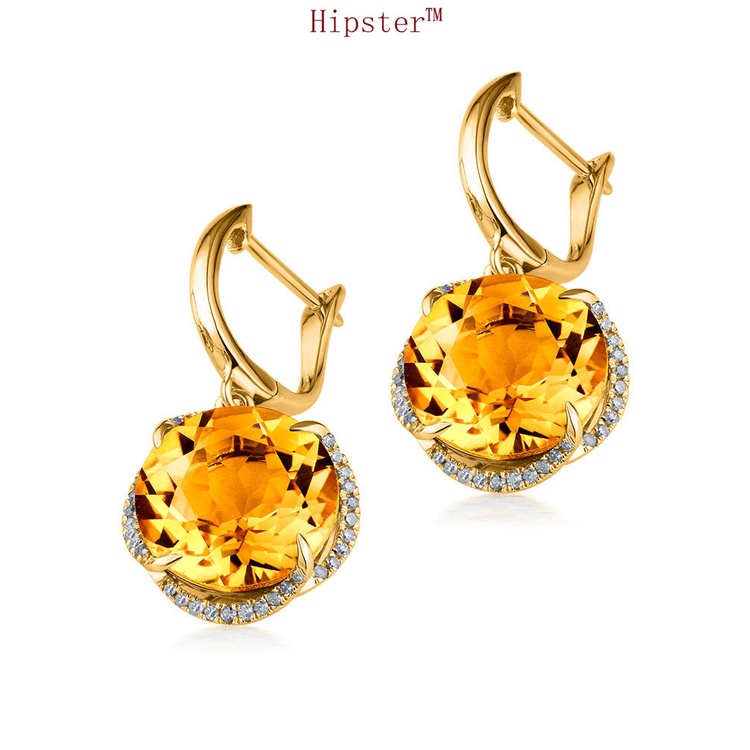 Fashion Natural Citrine Colored Gemstone Set Three-Piece Set