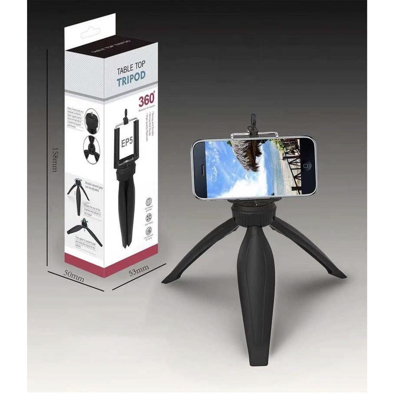 XOQ -  Table Top Tripod EP5 Plus Holder / Mini Tripod Ep5 / Tripod Kamera / Tripod Hp Smartphone / Tripod Holder Model YUNTENG