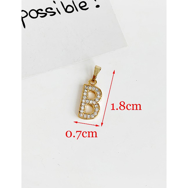 LRC Liontin Fashion Copper + Zircon Alloy Diamond Letter Necklace Pendant B-N