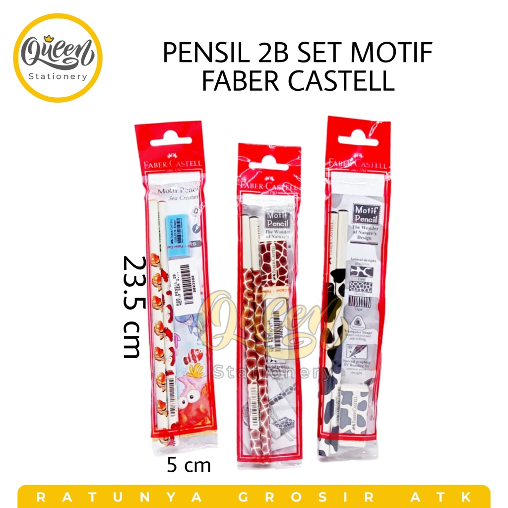 

1 SET PENSIL 2B SET MOTIF FABER CASTELL / PENSIL SET / PENSIL KAYU / PENSIL FABER CASTELL