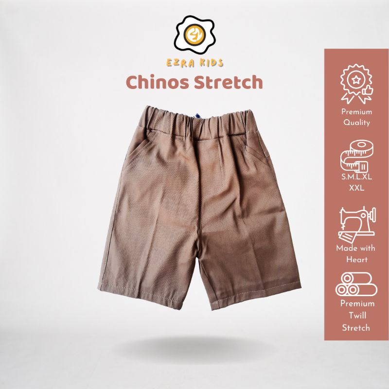 Ezra Kids Celana Pendek Anak Laki Laki dan Perempuan Chinos Stretch 1- 9 tahun