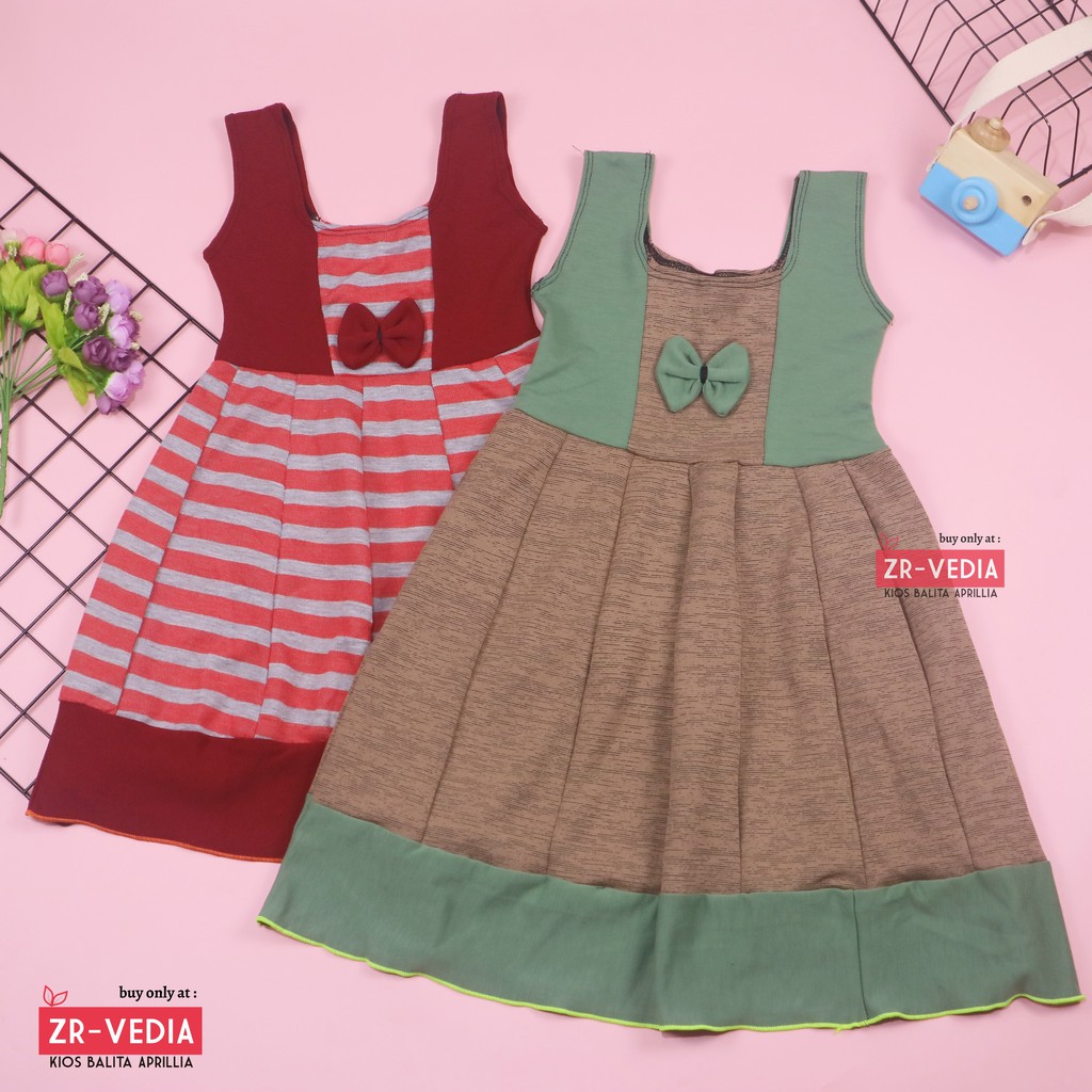 Dress Aurora uk 5-6 Tahun / Baju Dres Anak Perempuan Murah Polos Yukensi Adem Pakaian Pesta Gaun