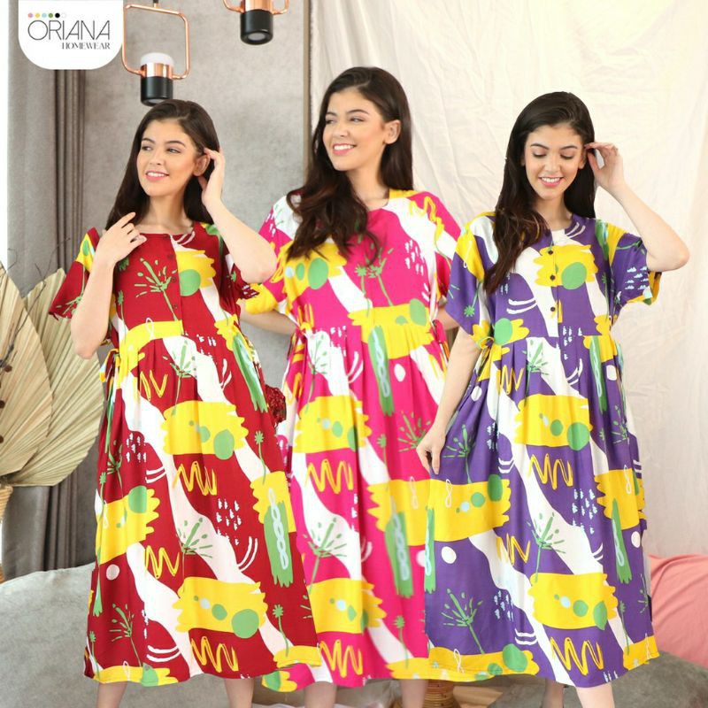 HOMEWEAR ORIANA PIPER MAXI SERIES DASTER BUSUI PREMIUM DASTER RAYON MOTIF DASTER KEKINIAN LD JUMBO