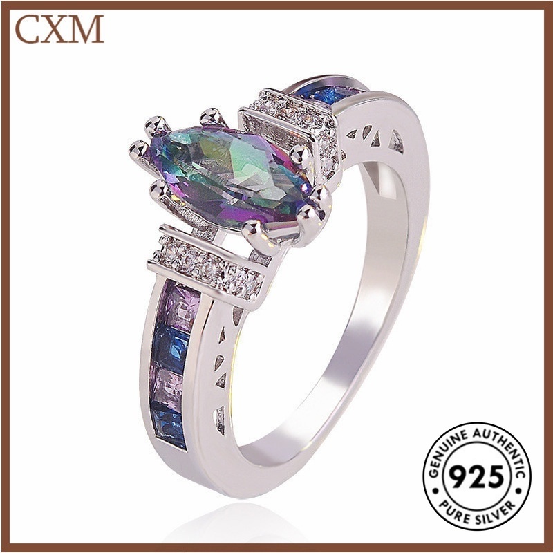 Cincin Amethyst Bahan S925 Silver Untuk Wanita