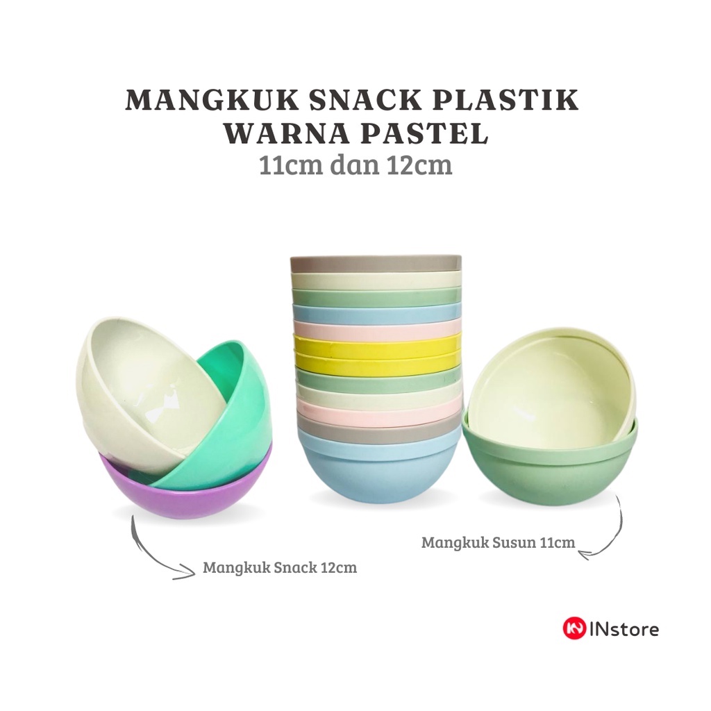 Mangkuk Plastik Warna Plastel Ukuran 11cm dan 12cm