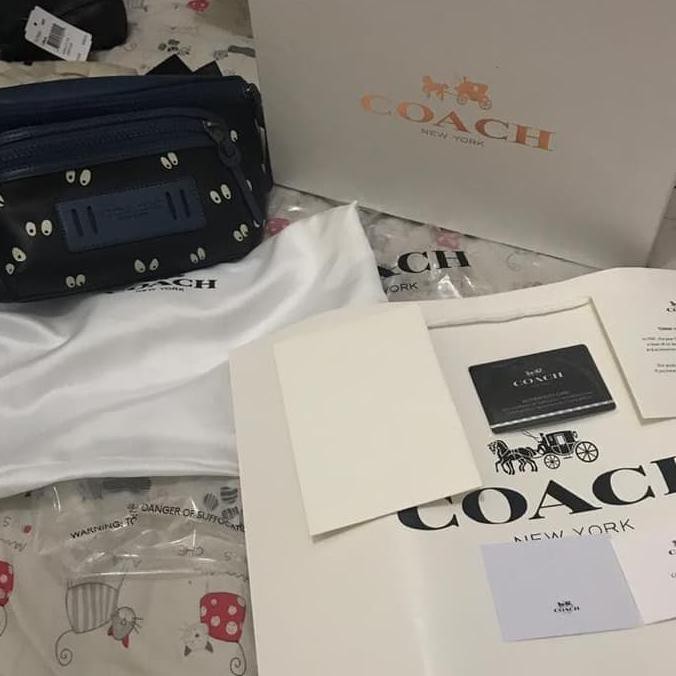 Pengiriman Cepat Coach x Pac Man Terrain Belt Bag Allover Eyes Print MURAH