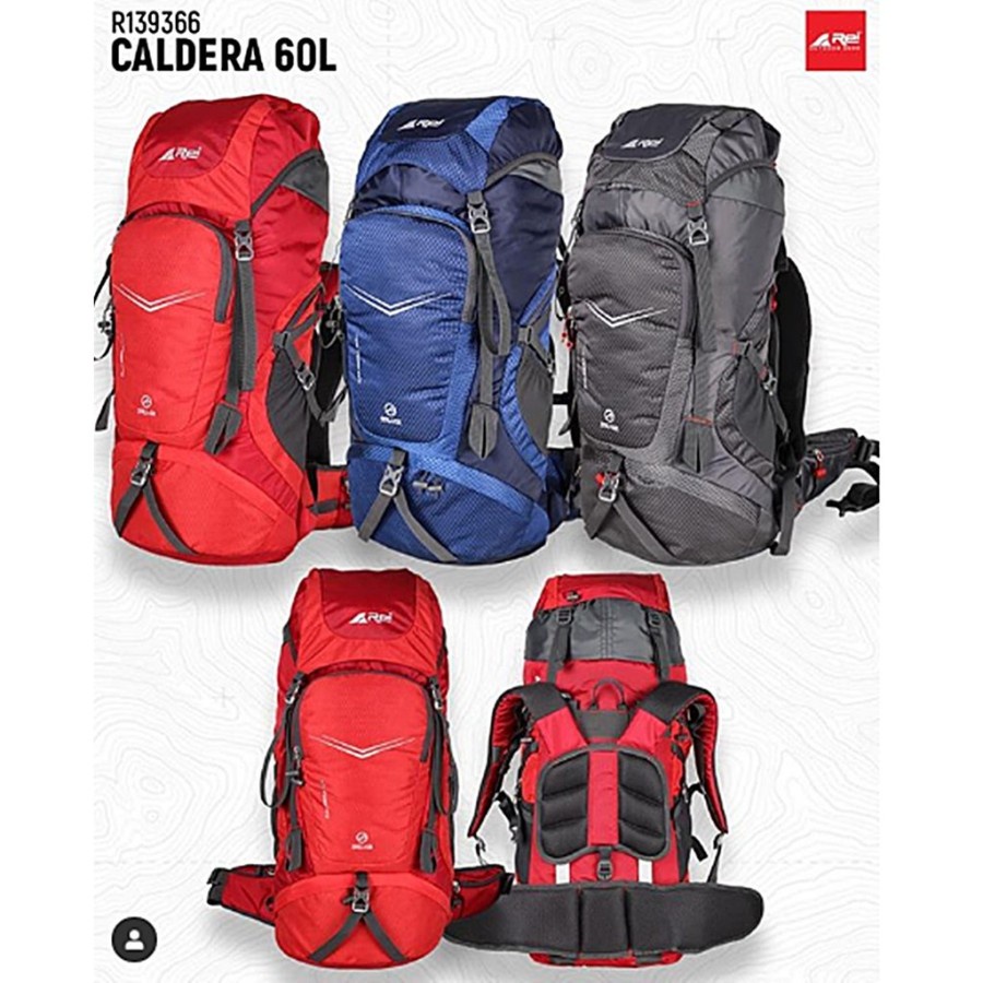 TAS CARRIER AREI CALDERA 60L ORIGINAL FREE COVERBAG | RANSEL GUNUNG KERIR 60 L | REI OUTDOOR 60 LITE