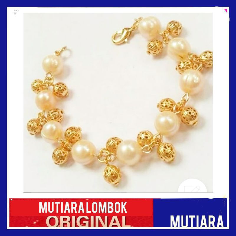 gelang mutiara air tawar gelang mutiara gelang mutiara lombok asli perhiasan gelang mutiara asli