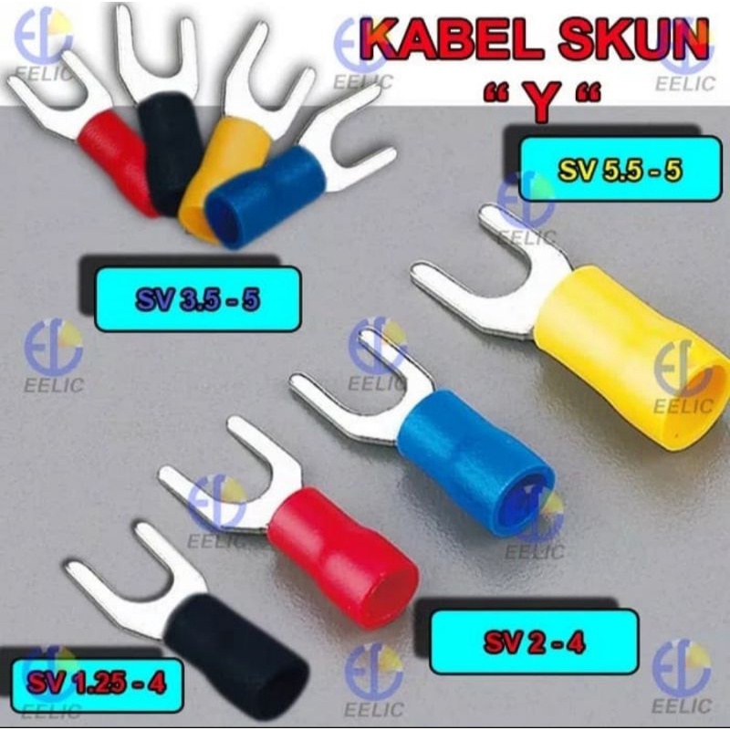 Skun Y / Garpu dengan Isolasi SVL 3,5 - 4 (for cable 2,5 - 4mm) FORT