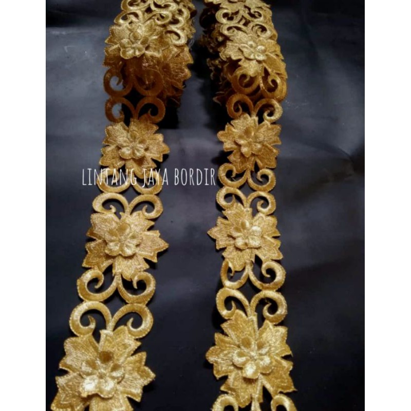 renda bordir meteran bunga tempel melati