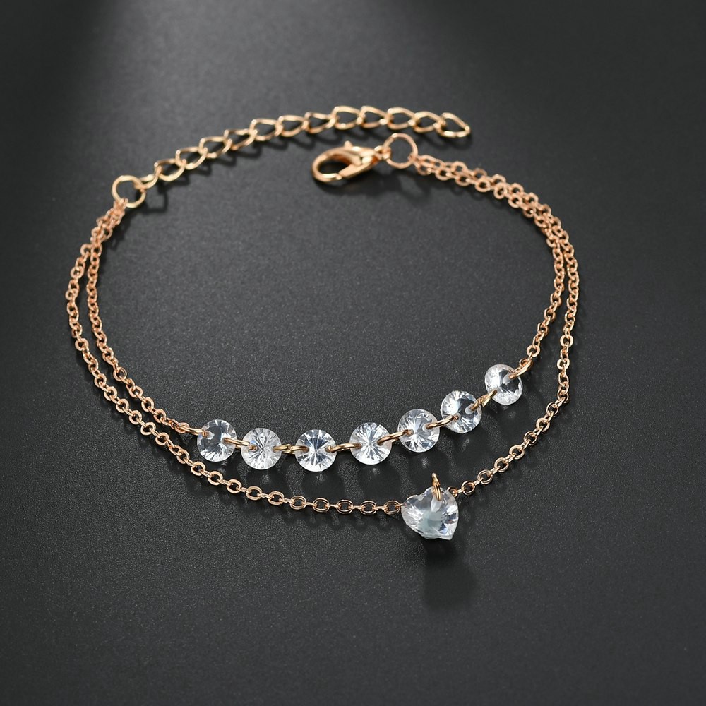 Gelang Kristal Model Double Layer Untuk Wanita