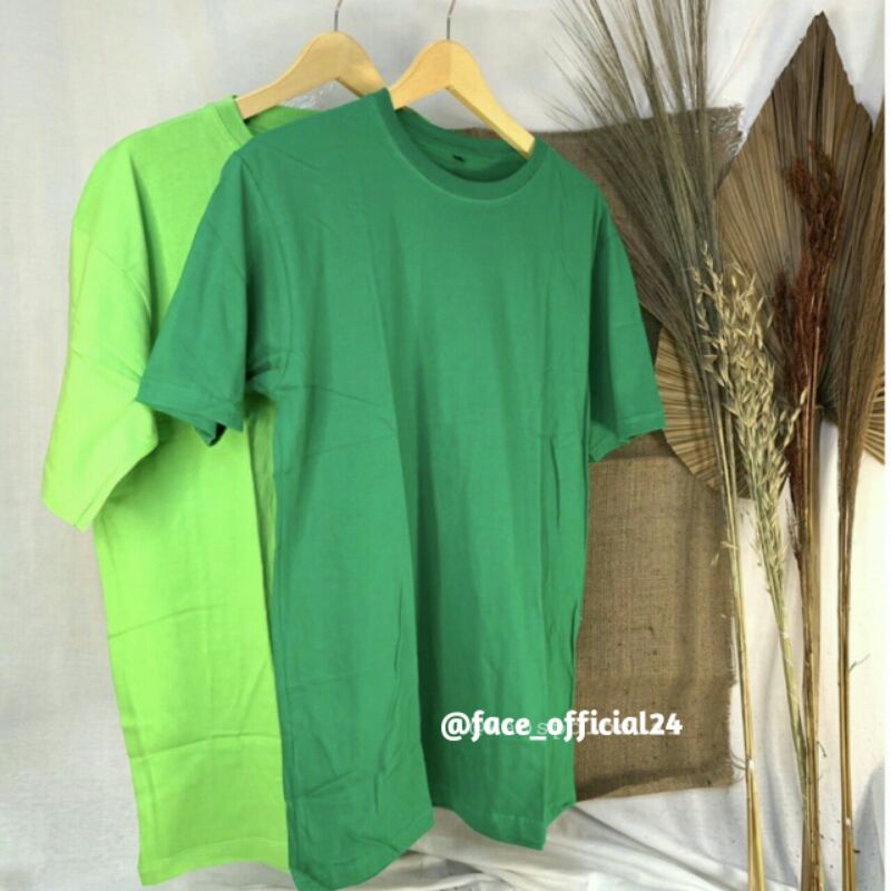 kaos polos termurah cotton combed 24's || hijau fuji & hijau stabilio
