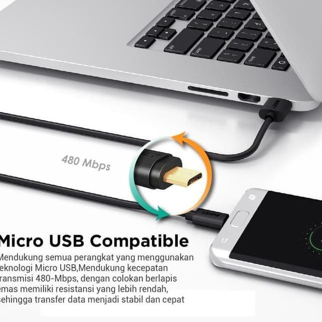 Aukey Kabel 2 Meter Micro USB Gold Plate - CB-MD2