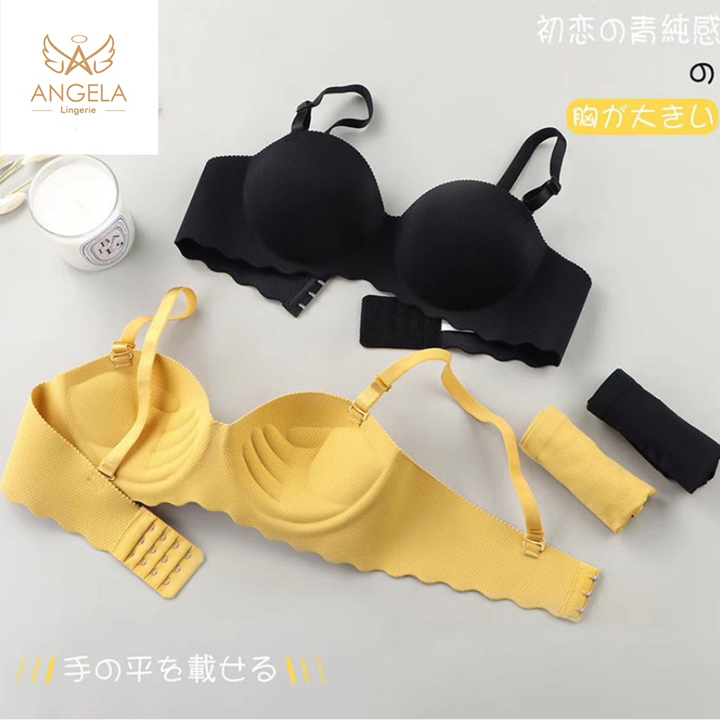 [ COD ] ANGELA Premium JAPAN Quality Seamless Sport Push Up Bra Wanita Bikini Tanpa Kawat Lingerie