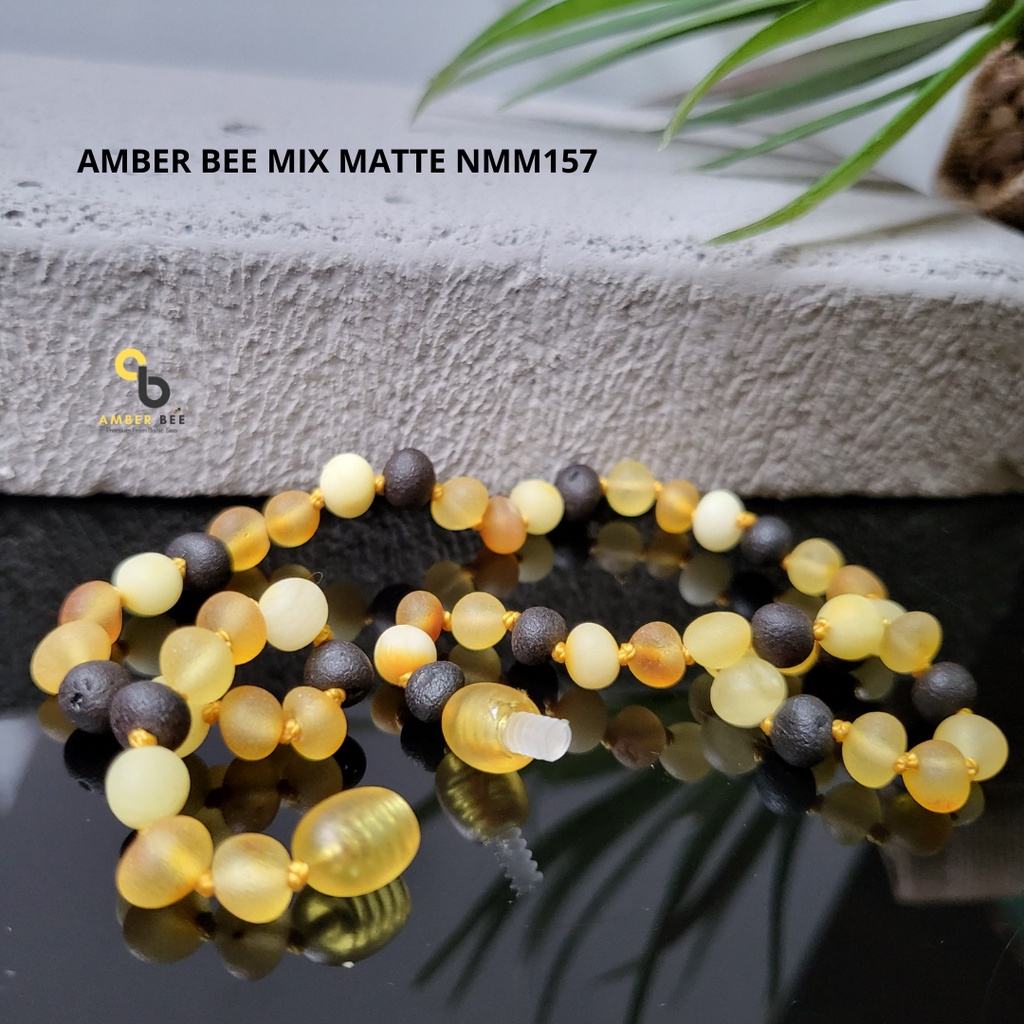 Kalung Amber Bayi Tumbuh Gigi Premium Matte Mix NMM157 By Amber Bee