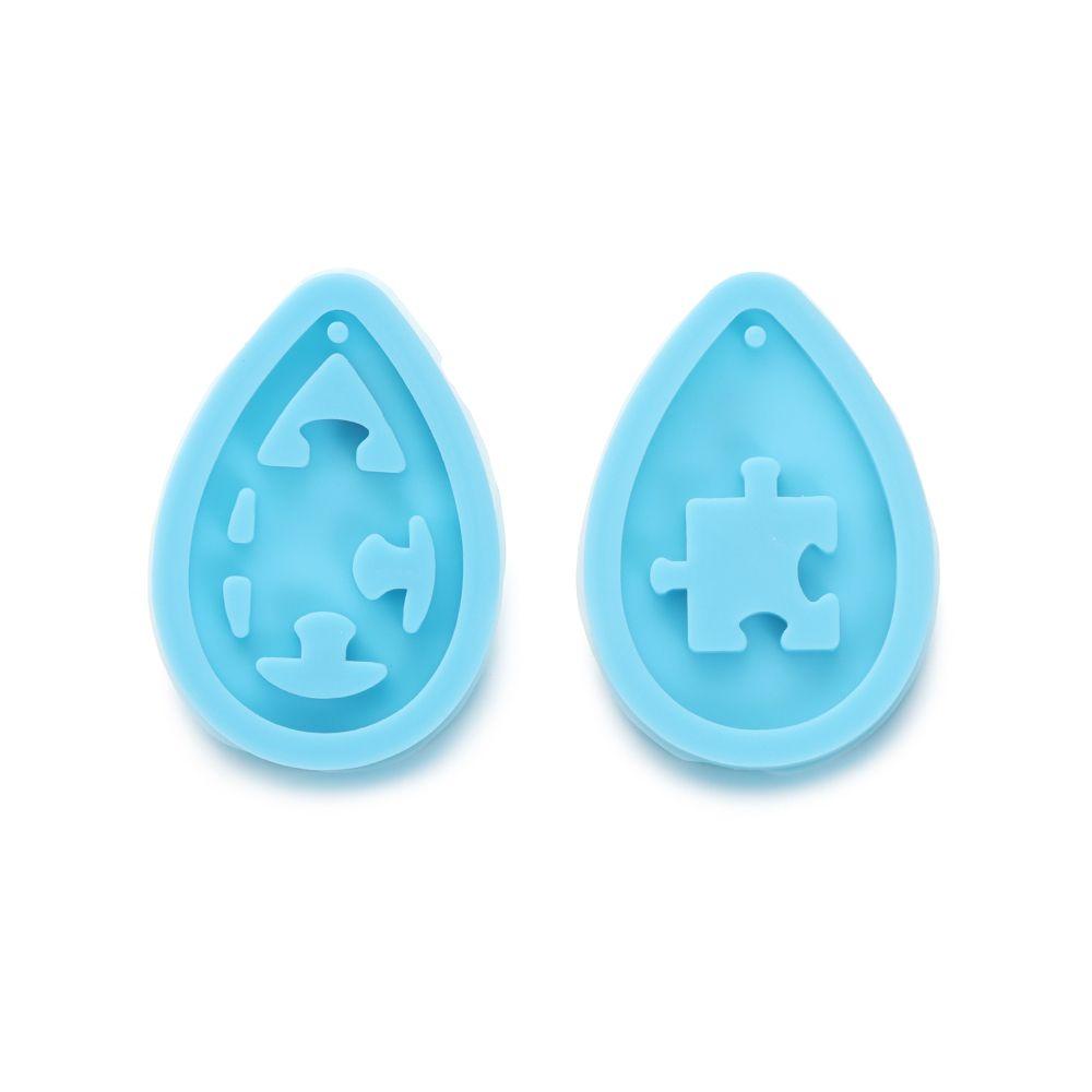 Solighter Anting Cetakan Resin Handmade Membuat Perhiasan Alat Menjuntai Kristal Resin Silicone Mold