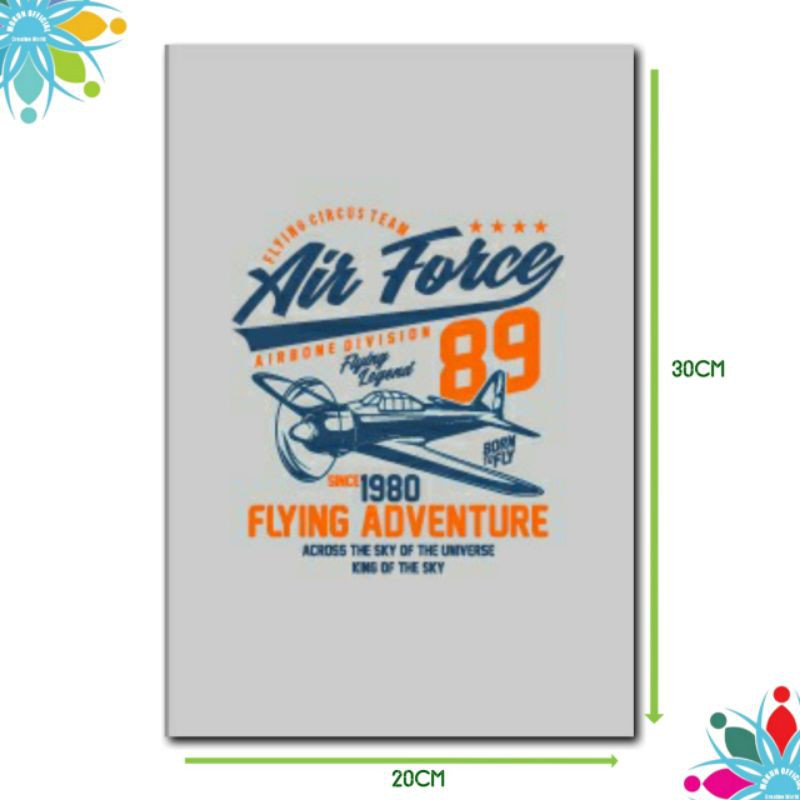 Hiasan Dinding Pajangan Dinding Poster Kayu 20x30cm Air Force Flying Adventure