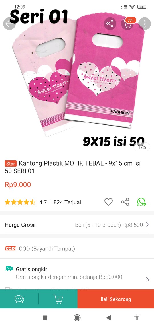 Kantong Plastik Motif, Tebal - 9x15 Cm Isi 50 Seri 01