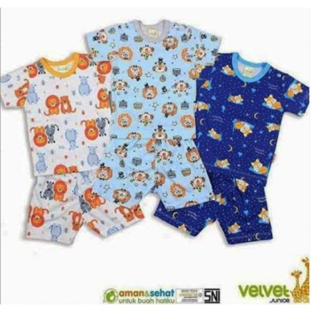 Velvet Junior Murah Setelan Piyama Aruchi Anak Panjang Baju Anak / Baju Bayi S M XXL SNI Velvet