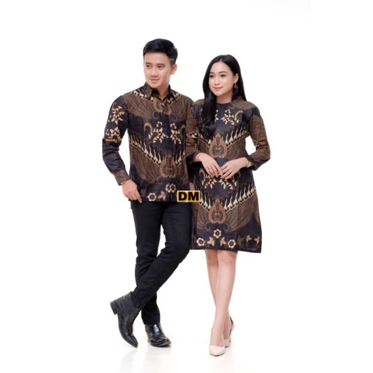 Couple Batik Tunik Modern Seragam Kerja Kantor Lengan panjang Terbaru