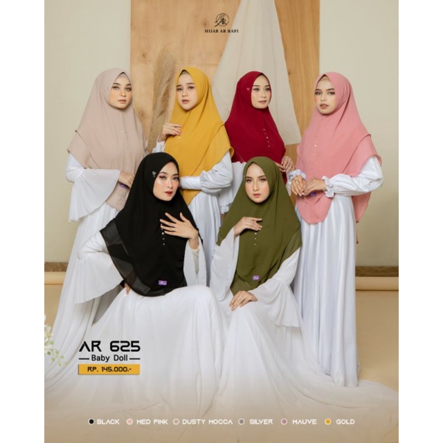 HIJAB AR 625 KHIMAR ARRAFI 2 LAYER BAHAN BABY DOLL