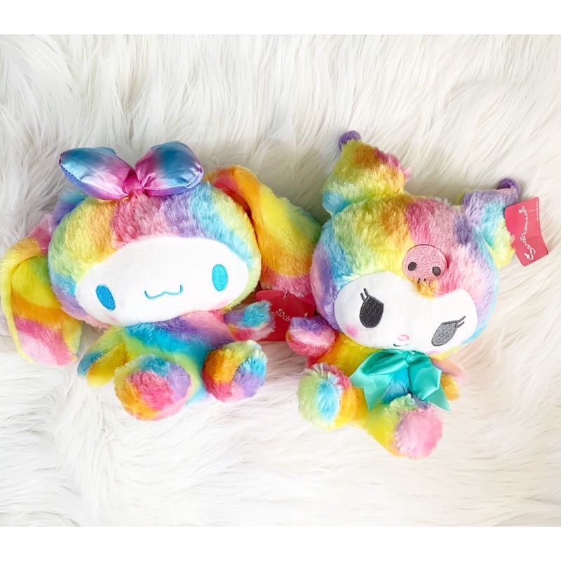 Sanrio Characters Cinnamoroll and Kuromi Couple Rainbow Series Plush Doll Original