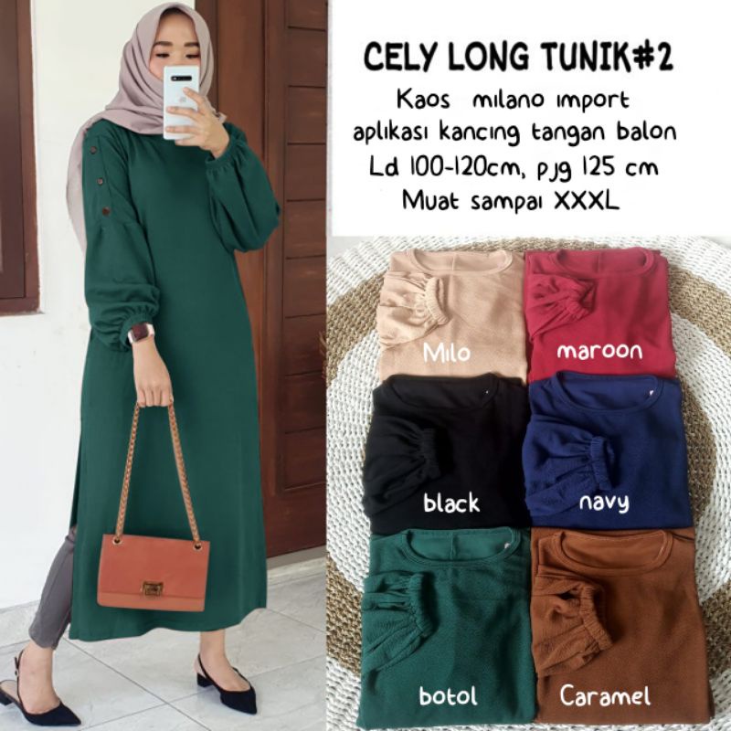 Cely Long Tunik - Tunik Milano Premium LD100+ / R.10 - 291-6224