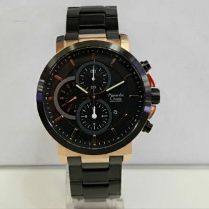 jam Alexandre Christie 6530 pria black rose gold