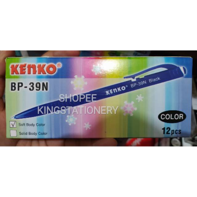 

[ PACK ] Pulpen Kenko BP - 39N ( tinta hitam body warna)