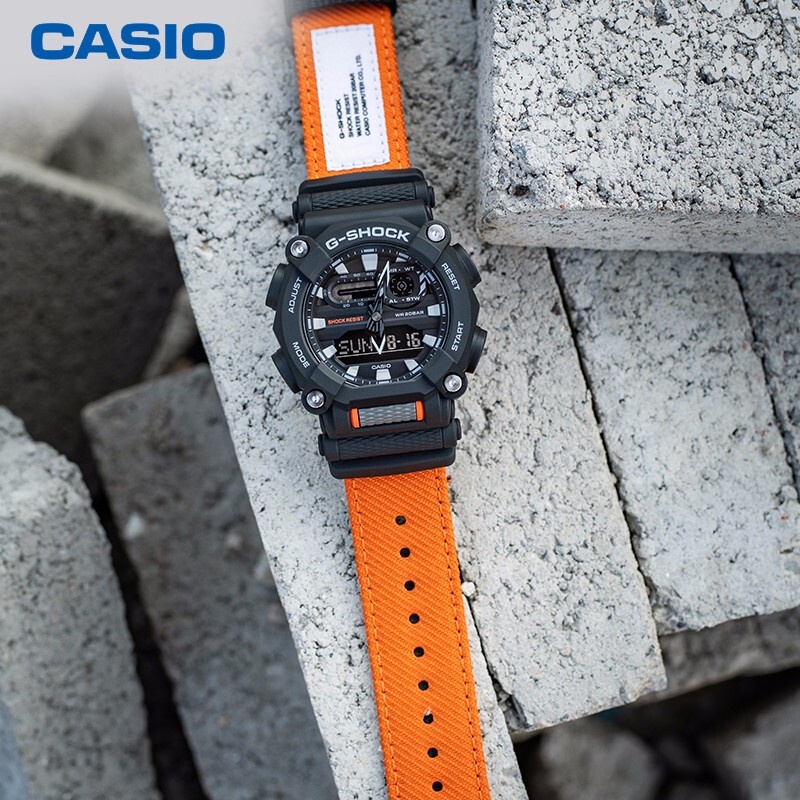 Jam Pria Casio G-SHOCK GA-900C Black dial Orange Kanvas Ori Bm Fullset