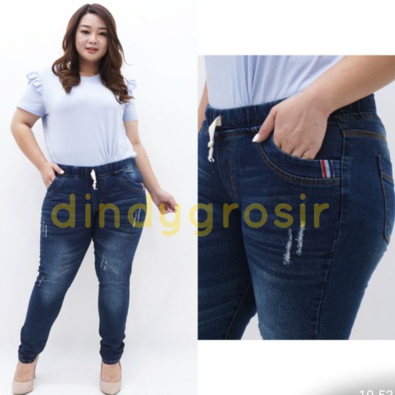 Jegging Jeans Wisker Variasi Strip . Jegging Arsella Premium