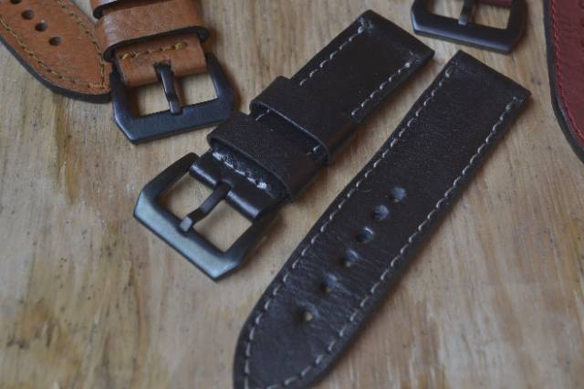 Strap tali Jam Tangan Kulit Sapi Asli Size 24mm Murah