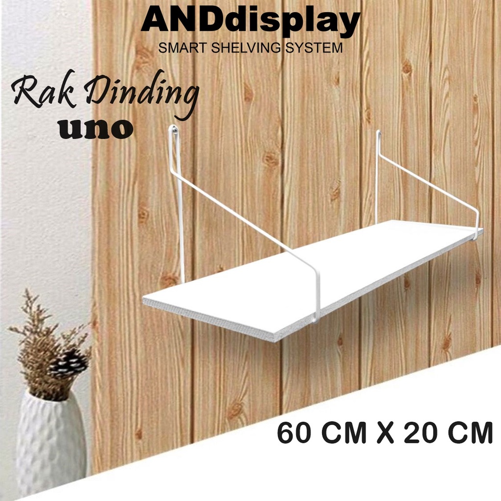 RAK DINDING GANTUNG UNO 60 X 20 CM - AMBALAN RAK KAYU DAPUR MINIMALIS