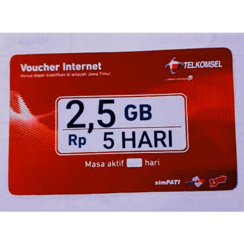 Voucher Paket Data Telkomsel 2,5GB