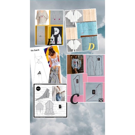 POLA INSTAN DRESS /ATASAN/POLA JIPLAK BAJU WANITA